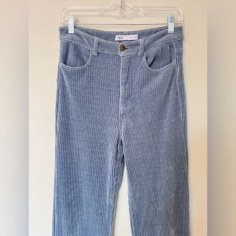 Zara 70s Velvet Corduroy Pants Size 4 - Picture 5 of 14